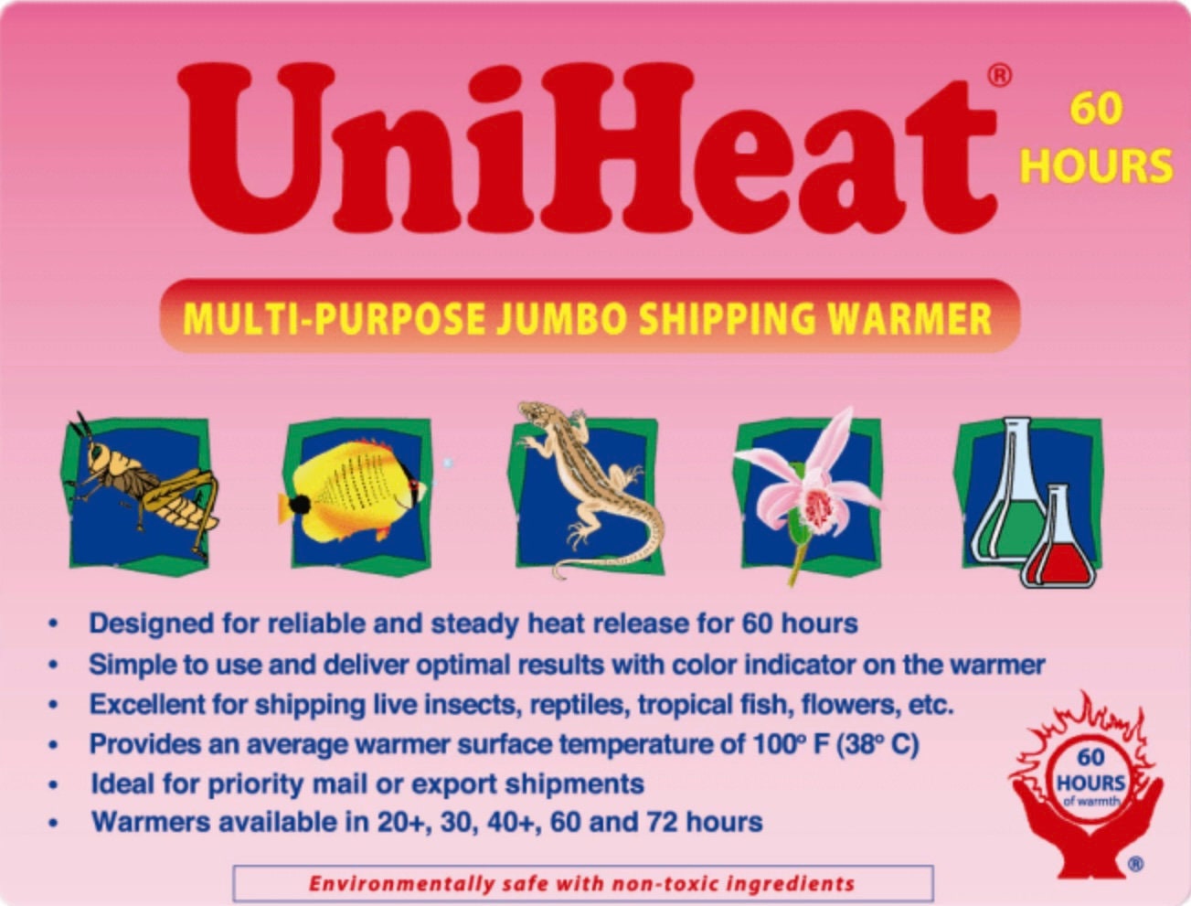 UniHeat Shipping Warmer 40+ 60+ 72+ Hours | Heat Pack